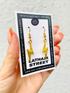 GOLD/SILVER LIGHTENING BOLT CHARM EARRINGS