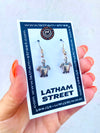 SILVER TONE MINI TURTLE CHARM EARRINGS