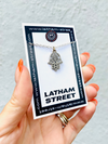 SILVER TONE HAMSA HAND CHARM NECKLACE