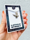 SILVER TONE RETRO EAGLE CHARM NECKLACE