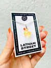 MULTICOLOR RUBBER DUCK 3D CHARM NECKLACE
