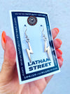 GOLD/SILVER LIGHTENING BOLT CHARM EARRINGS