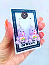MULTICOLOR CARE BEAR CHARM EARRINGS