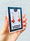 GOLD TONE MINI SHROOM CHARM EARRINGS