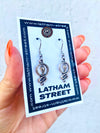 SILVER TONE SMALL SNAKE CHARM EARRINGS