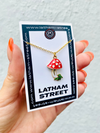 GOLD TONE CUTE SHROOM CHARM NECKLACE