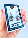 SILVER TONE BUDDHA CHARM EARRINGS