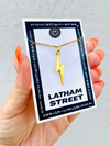 GOLD/SILVER TONE LIGHTENING BOLT CHARM NECKLACE