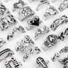 4xSilver Tone Funky Ring Mega Mix
