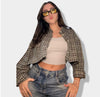 Crop Plaid Non Branded Shirt (Hemmed Finish)